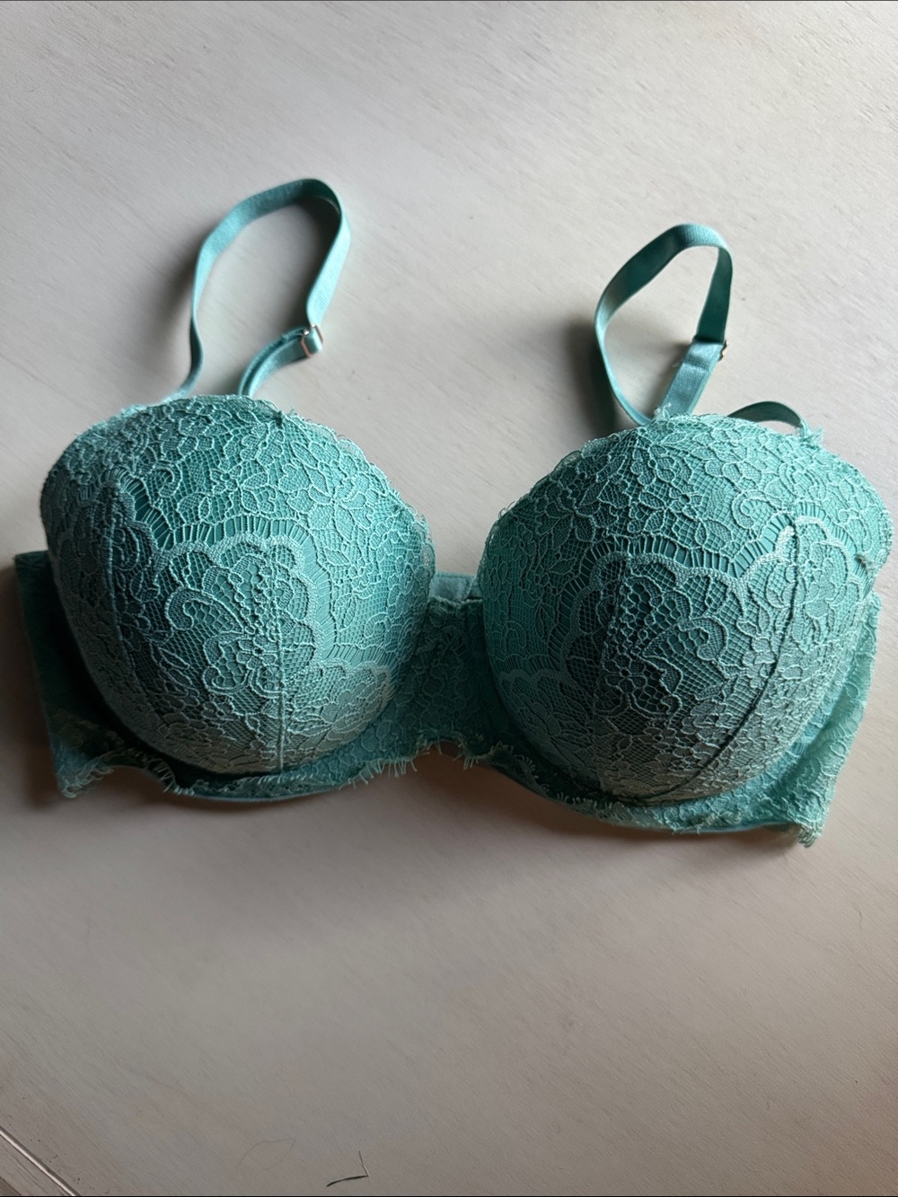 Victoria's Secret Lace Push-Up Bra in teal